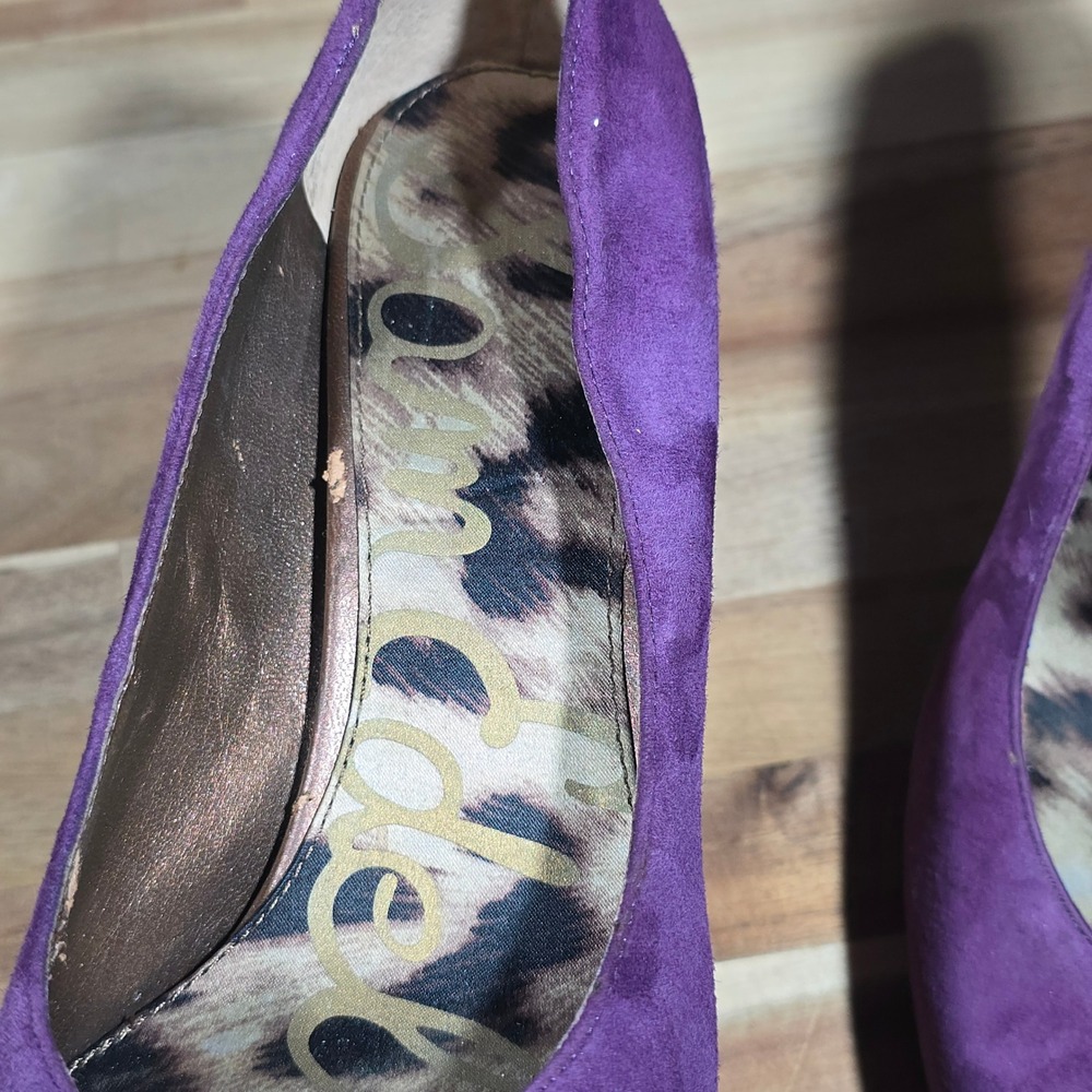 Sam Edelman Yasmine Stiletto Pumps Snake Trim Purple Suede Women's Size 9M‎ - Picture 10 of 16
